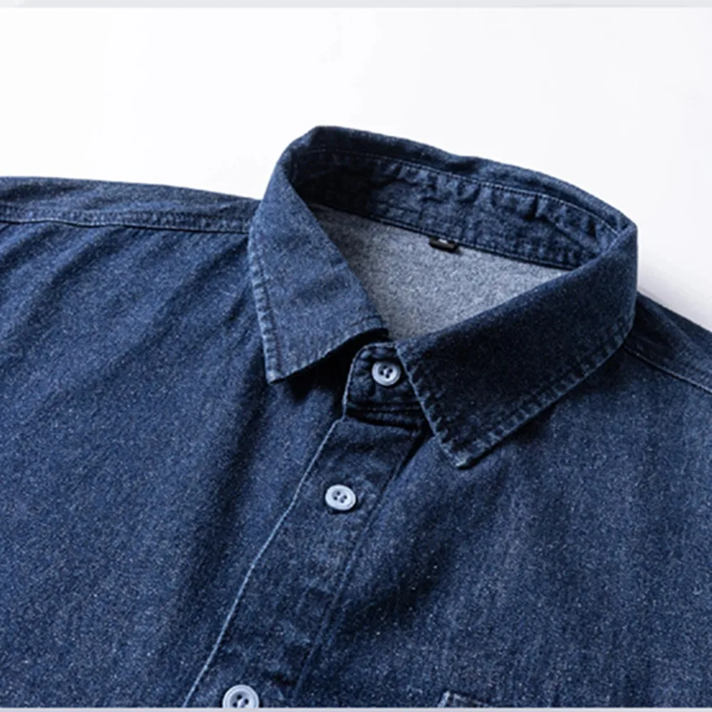 New Men's Casual Denim Shirt Fashion Spring Autumn Simple High Quality Youth Jean Long Sleeve Versatile Trip Traveling Clothing - Image 4