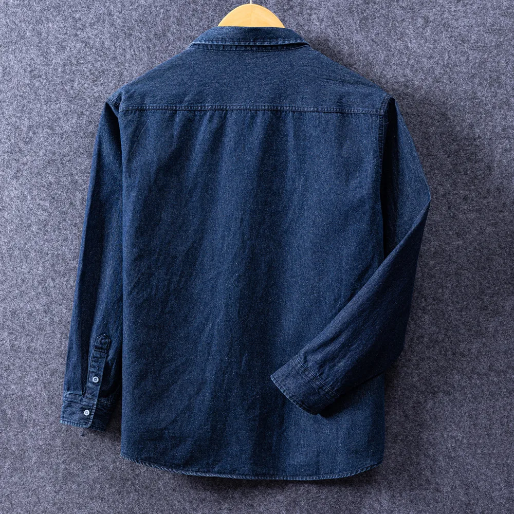 New Men's Casual Denim Shirt Fashion Spring Autumn Simple High Quality Youth Jean Long Sleeve Versatile Trip Traveling Clothing - Image 2